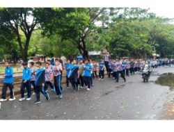 Babinsa Dan Bhabinkamtibmas Dampingi Jalan Sehat Yayasan Al Kautsar Dalam rangka HUT Ke-80 Kemerdekaan RI.