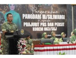 Dandim 0614/Kota Cirebon Sambut Kunjungan Kerja Pangdam III/Siliwangi di Korem 063/SGJ.